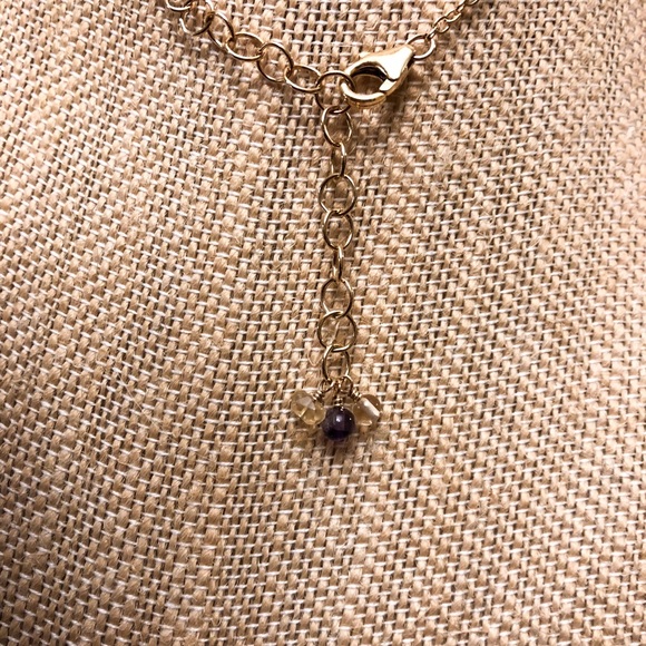 Faceted Citrine Drop Necklace - Picture 3 of 3